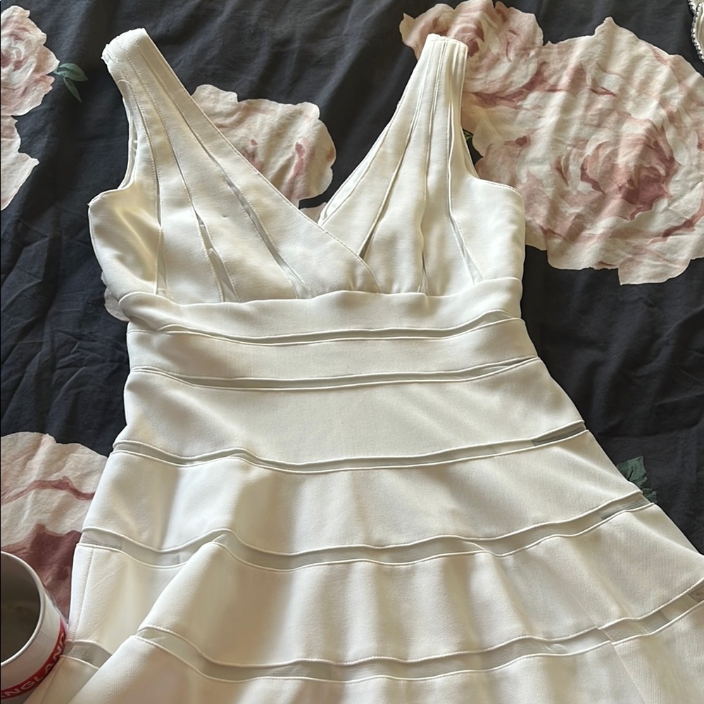 JS Collections Strapless White Dress